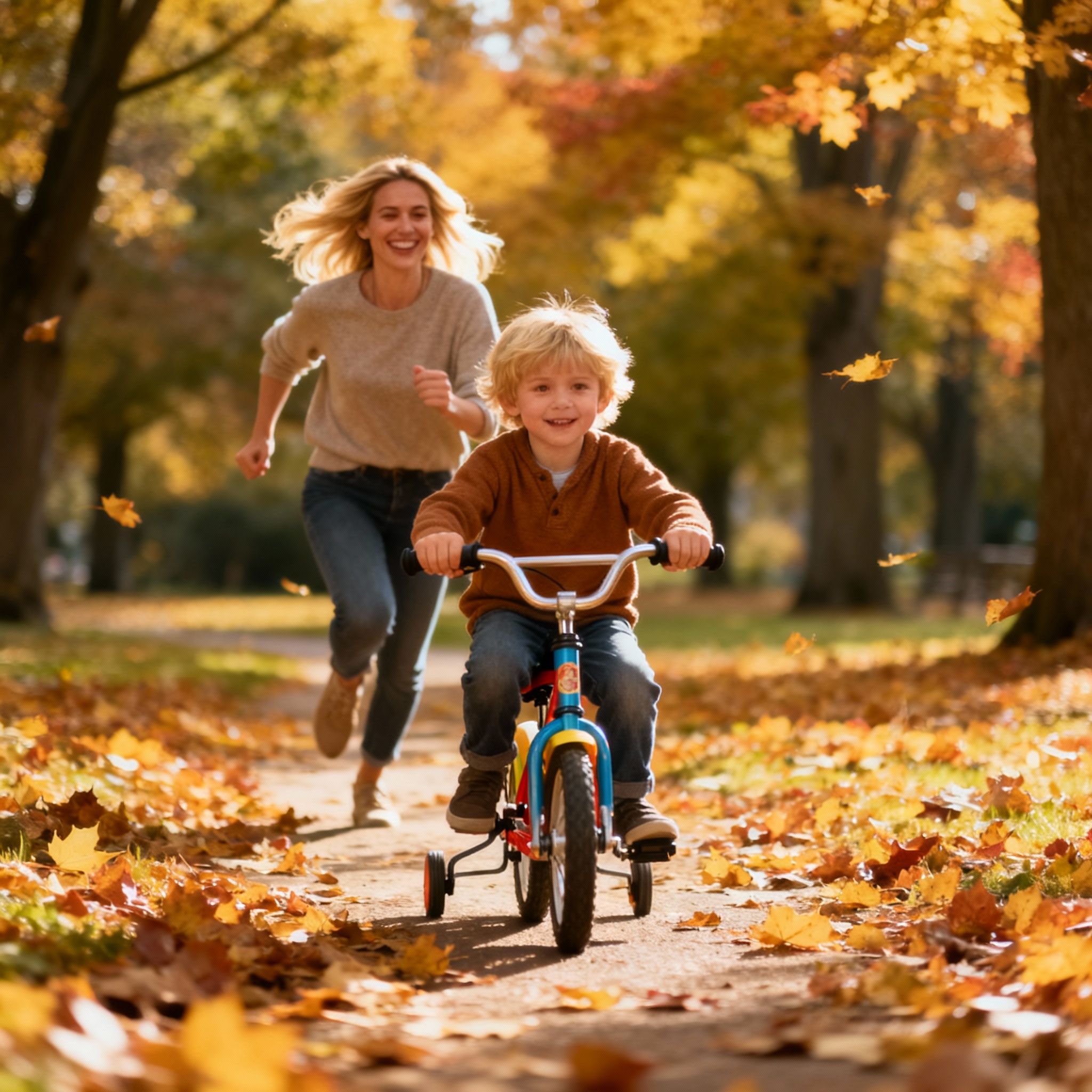 KWB Probio JUnior 2.0- dzieco na rowerze z mamą