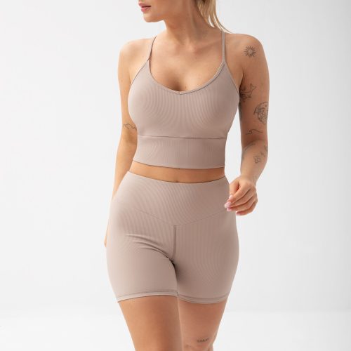 FeelJ RIBBED Shorts push up Latte