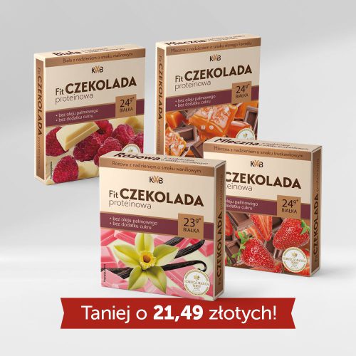 KWB zestaw Fit Czekolada proteinowa 80g 3+1 GRATIS