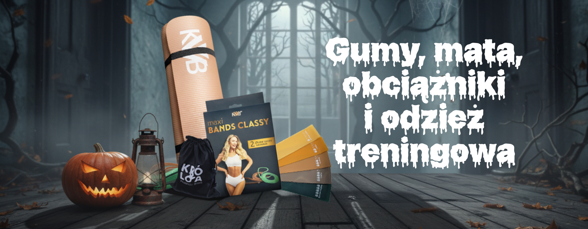 Gumy, mata, obciążniki i odzież treningowa