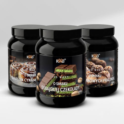 KWB Iso Whey – Bułeczka Cynamonowa | Marcepanowe Pralinki | Dubajska Czekolada
