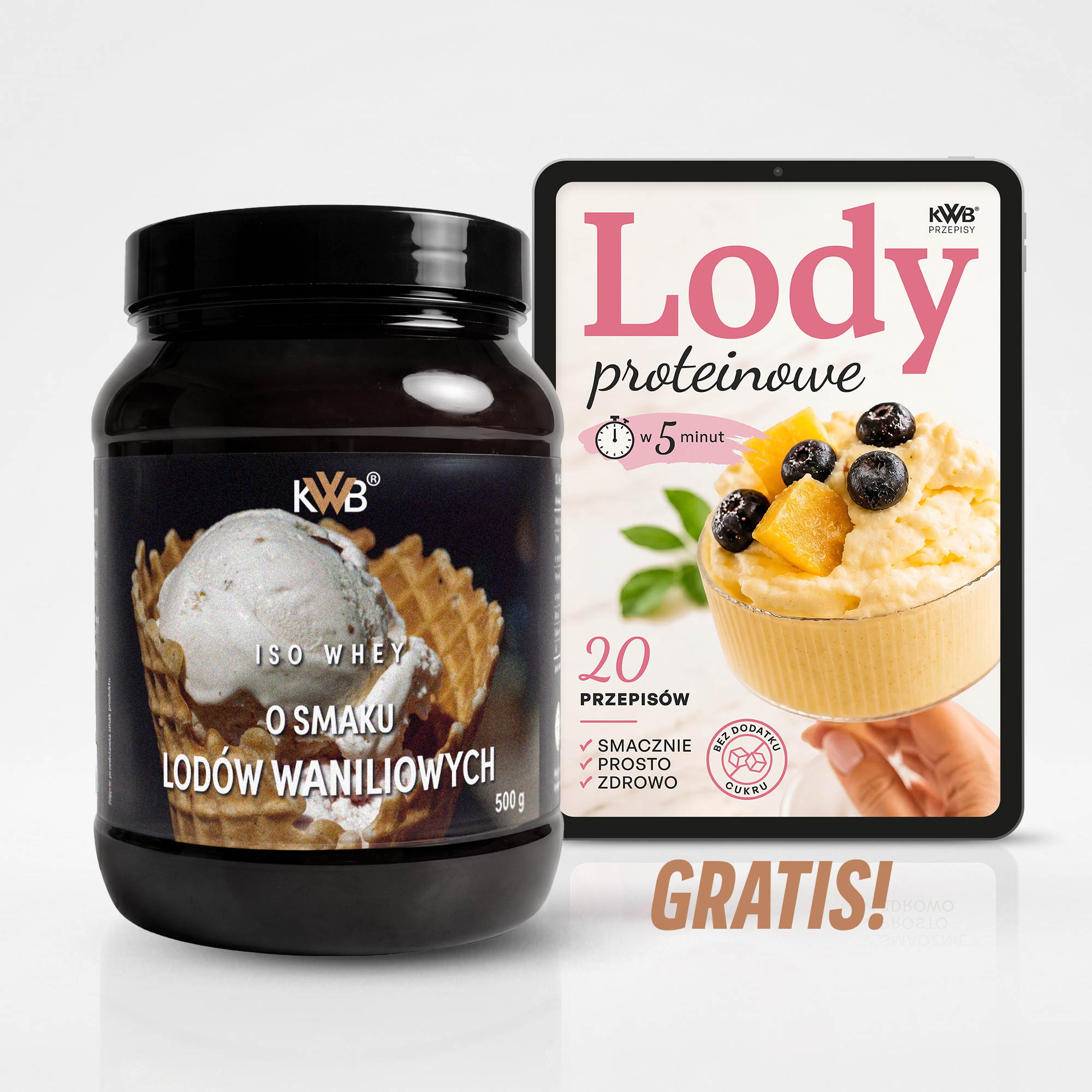 KWB Iso Whey - odżywka białkowa + e-book lody proteinowe GRATIS! - biała czekolada