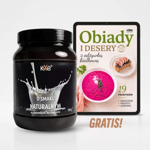KWB ISO WHEY odżywka białkowa o smaku naturalnym + e-book obiady i desery GRATIS!
